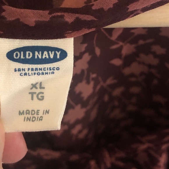 Old Navy Sheer Maroon Floral Blouse - Picture 4 of 6